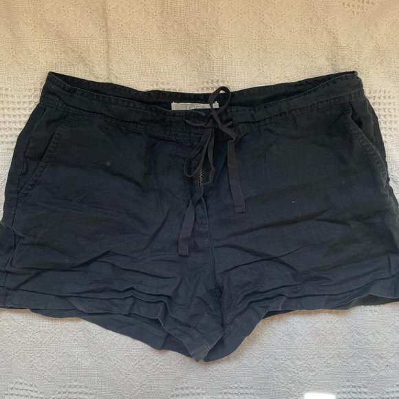 Ann Taylor LOFT black 100% linen shorts - Picture 1 of 3